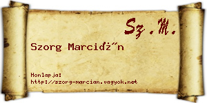 Szorg Marcián névjegykártya